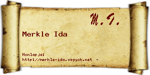Merkle Ida névjegykártya